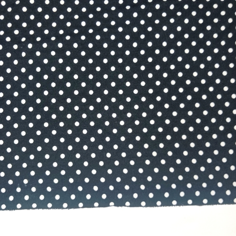 Black & White Polka Dot Print Spandex Fabric.